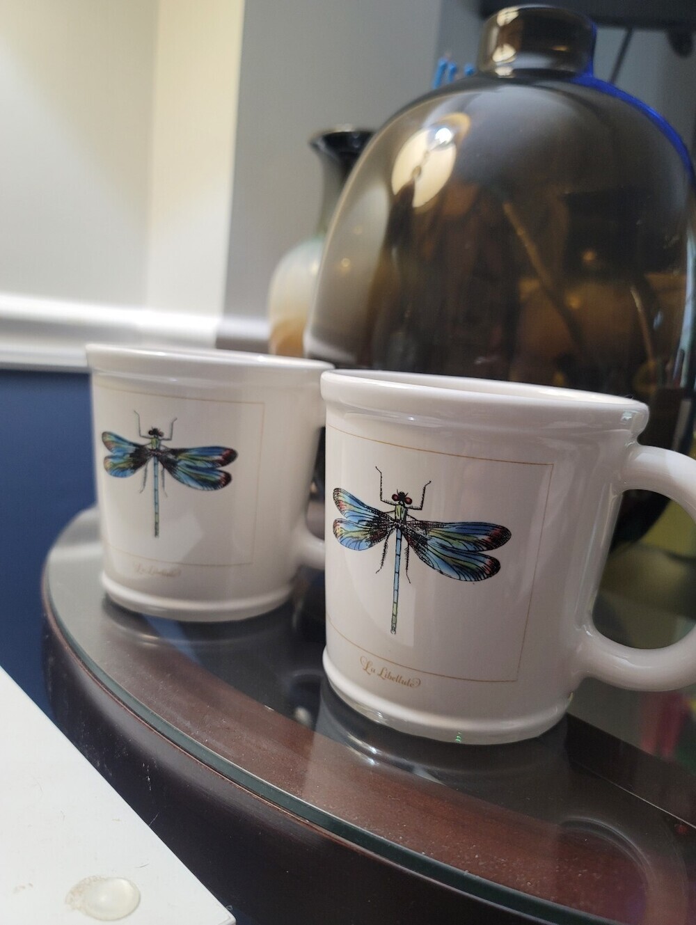 Rae Dunn “LaLibellule” Dragonfly Mug Set  Magenta 16 oz EUC - Picture 2 of 7